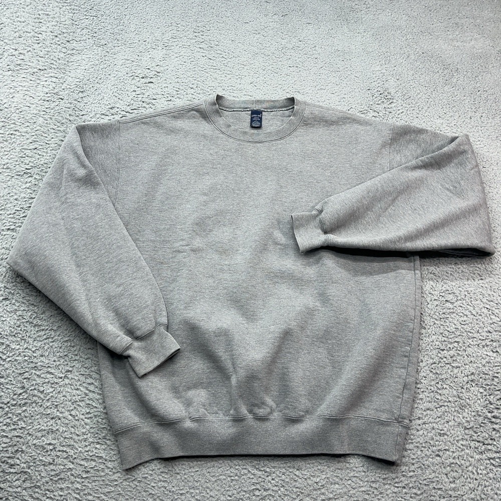Lands End Crewneck Sweatshirt Mens L Gray Vintage 90s Made In USA Cotton Classic